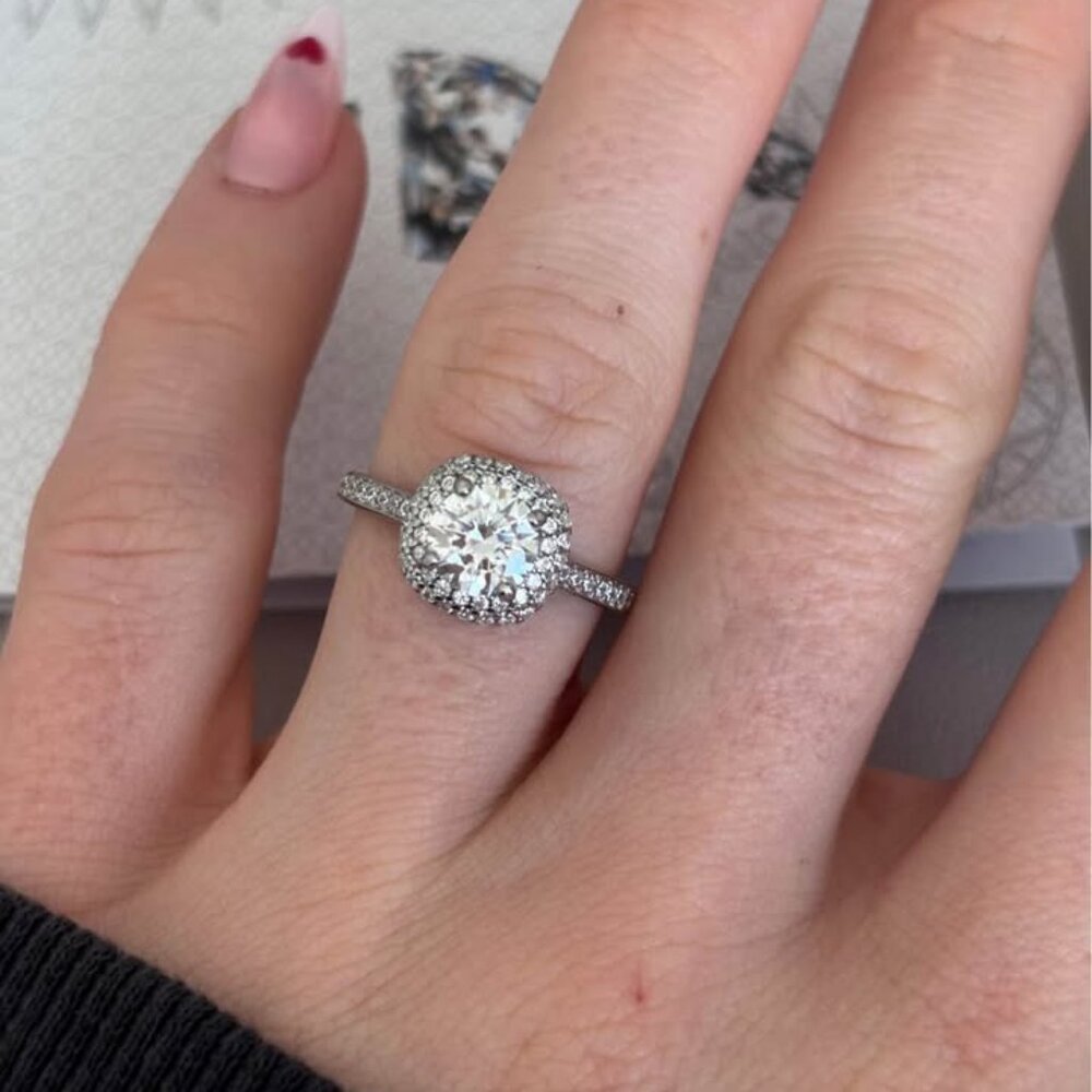 Moissanite Ring Size 6.5 Sterling Silver Base